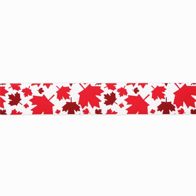 UNIQUE CREATIV, Ribbon, Printed, Maple Leaf, Canada, 25mm × 5.4m (1" × 18ft)