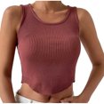 thumbnail image 1 of RKSTN Womens Tank Tops Crewneck Slim Fit Basic Solid Color Casual Summer Sleeveless Crop Tops, 1 of 9