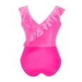 thumbnail image 5 of Bigersell Ruffed One-Piece Swimsuits for Women V-Neck Ruffle Bathing Suit Padded Monokini Swimwear Front Ruched 1 Piece Swimsuit, Style SW-33, Pinks, S, 5 of 5