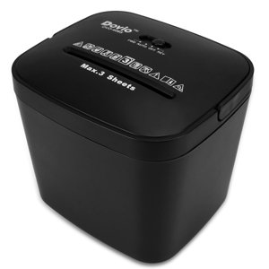 Dovio OVO-408S Coupe transversale Mini Déchiqueteuse de papier, démarrage/arrêt automatique, 3-Sheet Capacité, calme <65dB pour le ministère de l'Intérieur, avec 4L Corbeille & Moteur inversé
