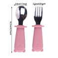thumbnail image 3 of BKER Stainless Steel Fork Spoon Set With Silicone Handle Durable Tableware For Kitchen Dining Camping Travel Picnic BBQ Party, 3 of 4