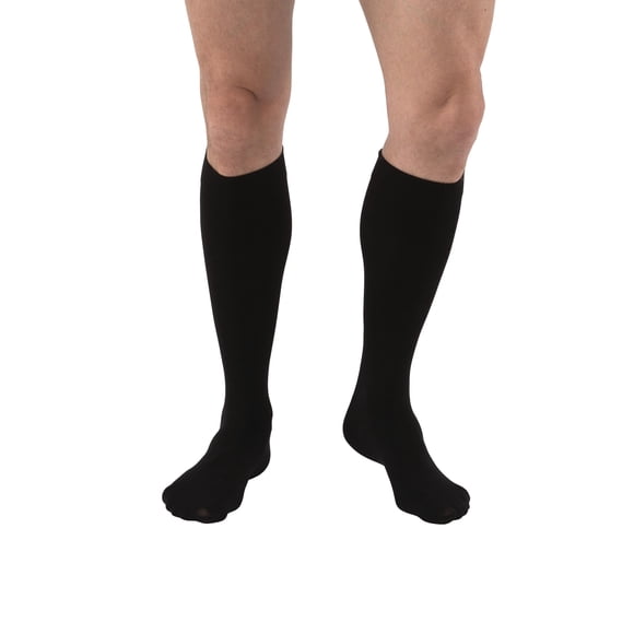 JOBST Relief Knee High Graduated Compression Socks 20-30mmHg - Comfortable Unisex Design - Closed Toe, Black, Large Full Calf