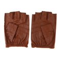 thumbnail image 3 of tredstone Retro PU Leather Men Fingerless Driving Cycling Gloves L Brown Hook Loop, 3 of 9