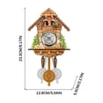 thumbnail image 3 of Cuckoo Wall Clock | Retro Wooden Chime Alarm Clock | Handcrafted Carved Design | Battery Operated | Precise Quartz Movement | Living Room Decorative Vintage Wall Timepiece, 3 of 3