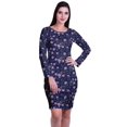 thumbnail image 2 of Moomaya Womens Full Sleeve Printed Midi Length Printed Bodycon Dress, 2 of 6