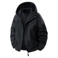 thumbnail image 1 of LNWUY Manteau Imperméable de Randonnée pour Homme avec Fermeture Éclair, Poche, Coupe-Vent, Camping, Vélo, Course, Randonnée, Manteaux Noir P, 1 of 9