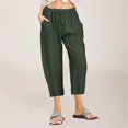 thumbnail image 2 of Women High Waisted Wide Leg Pants Drawstring Elastic Trousers Comfy Straight Leg Long Pants With Pockets, 2 of 6