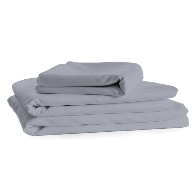 Ensemble de Draps en Microfibre, Infroissable, Format Jumeau, Argent
