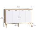 thumbnail image 3 of HOMCOM Buffet de 47 Pouces, Armoire Buffet avec Tablettes Ajustables, Naturel, 3 of 10