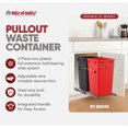 thumbnail image 2 of Rev-A-Shelf Double 27 Quart Sliding Pullout Waste Containers, Red & Black, 2 of 9