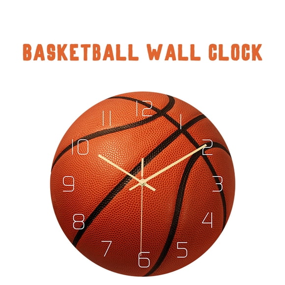 cpengpj Clearance Round basketball appearance wall clock mute home decoration wall clock