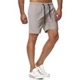 thumbnail image 3 of HIMONE Men Sweat Shorts Casual Loose Homewear Solid Color Trunks Elastic Waist Quick Dry Beach Short Pants, 3 of 4