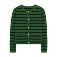 thumbnail image 4 of MeetoTime Women's Long Sleeve Striped Cardigan Sweaters Button Down Open Front Long Sleeve Knit Outwear with Pockets, 4 of 7