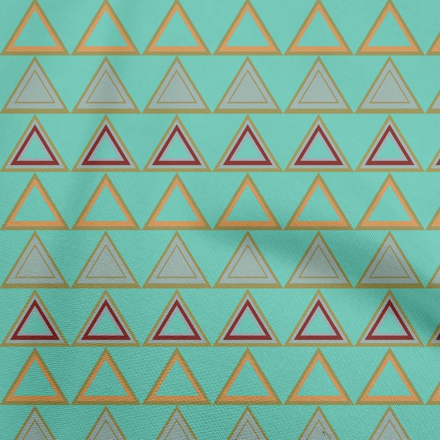 oneOone Georgette Viscose Sea Green Fabric Geometric Craft Projects Decor Fabric Printed By The Yard 42 Inch Wide