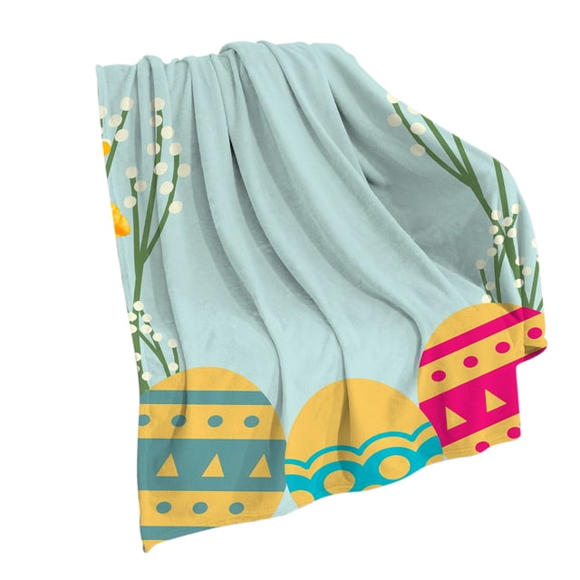 Easter Blanket Easter Eggs Blanket Flannel Digital Printed Conditioning Blanket Nap Blanket