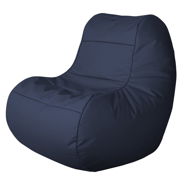 Gouchee Home ChillyBean Navy Waterproof Bean Bag Chair made with durable 100% polyester oxford fabric and PVC backing, filled with high-density polystyrene beads, measuring 30"W x 43"D x 28"H, lightweight and portable, suitable for adults and teens, ideal for flexible seating in kids' rooms or play areas.