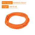thumbnail image 2 of Unique Bargains Twisted Cloth Covered Wire 3 Core 18AWG 5m/16.4ft,Electrical Cable,Orange, 2 of 5