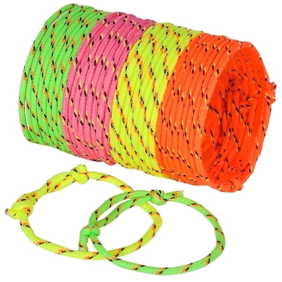 Bracelets d'Amitié pour Enfants - (Lot de 144) Bracelets d'Amitié en Corde Tressée Néon Ajustables en Vrac pour Filles et Garçons - Prix de Classe pour Cadeaux de Fête d'Anniversaire pour Enfants et Articles pour Sacs-Surprises