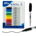 thumbnail image 1 of Hilroy Permanent Markers, Permanent Marker, Low Odour Ink, Fine Point, Assorted Colours, 12 Pack, 1 of 6