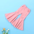 thumbnail image 3 of Xingqing Toddler Girls Flare Pants Denim Ripped Jeans Bell Bottom Long Pants Kids Ruffle Leggings Trousers, 3 of 7