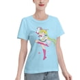 thumbnail image 2 of T-Shirt Basique à Manches Courtes pour Femmes Sailor Moon Lièvre Lunaire, 2 of 6