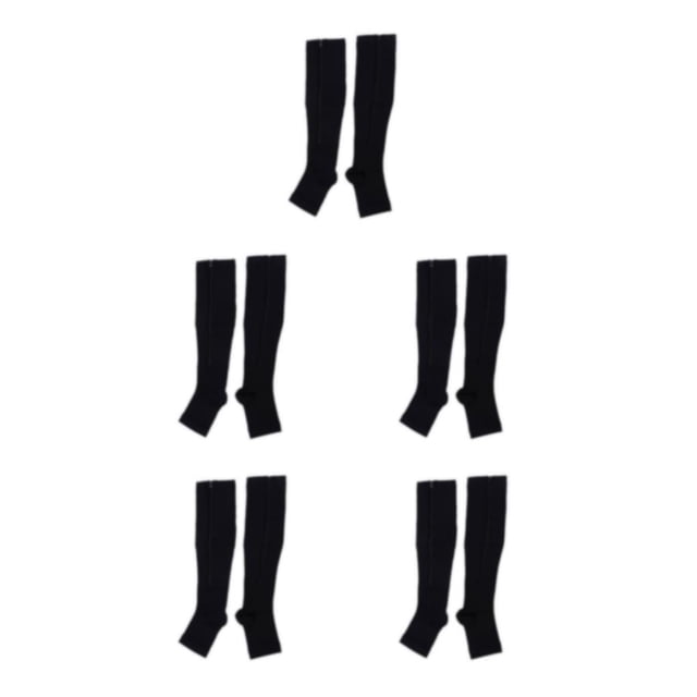 Maytalsory Chaussettes de Compression Respirantes à Fermeture Éclair Performance avec Confort Maximal Noir P/M 5Ensemble