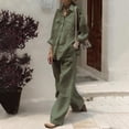 thumbnail image 2 of Timegard Lounge Sets for Women 2 Piece Plus Size Cotton Linen Button up Shirts Loose Pants Lightweight Outfits, 2 of 6
