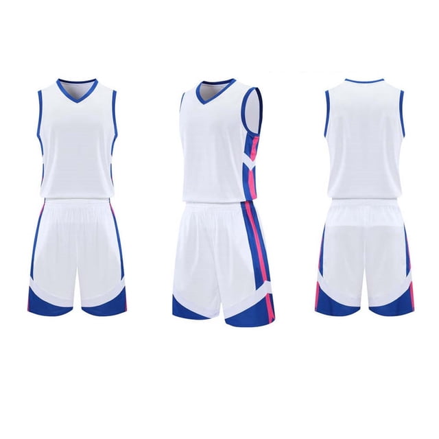 RKSTN Soccer Maillot Enfants Sans Manches Col Rond Chandail de Soccer avec Shorts Ensemble d'Uniforme d'Entraînement 2 Pcs Ensemble de Maillot de Soccer (Blanc, TG) Unisexe