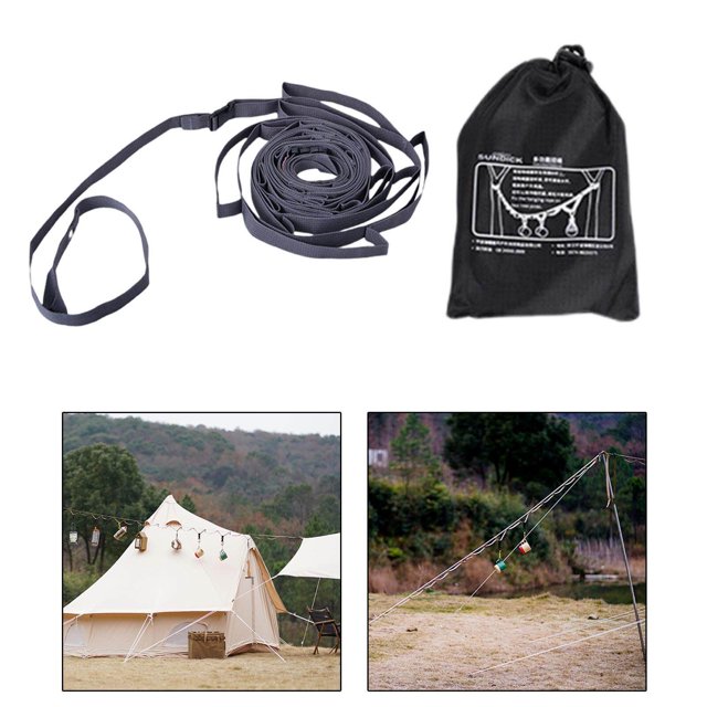 pitrice Corde de Tente de Camping Colorée Corde à Linge Sangle de Suspension Lampe Grise