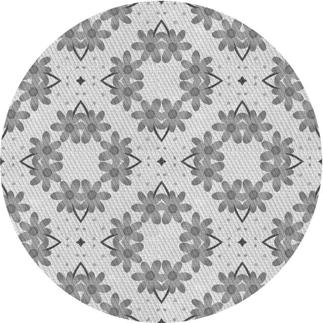 Ahgly Company Tapis Rond Lavable en Machine Intérieur Transitionnel Gris Canon, 4 Pieds Rond