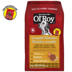 Ol'Roy Complete Nutrition Savoury Pork & Chicken Flavours Dry Dog Food - 100% Complete & Balanced Nutrition for Adult Dogs of All Breeds 8kg