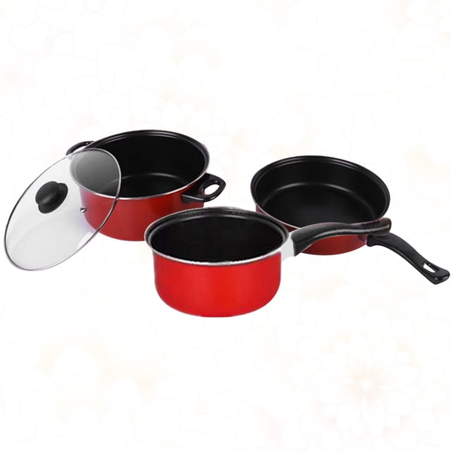 IFANLANDOR 3pcs Non Stick Cooking Pan Set Frying Pan Soup Pot For Use Space Saving And Cooking Accessories For Home Chefs