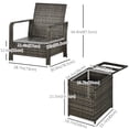 thumbnail image 3 of Outsunny Patio Bistro Set PE Rattan Garden Sofa Set 3 Pieces Blue, 3 of 10