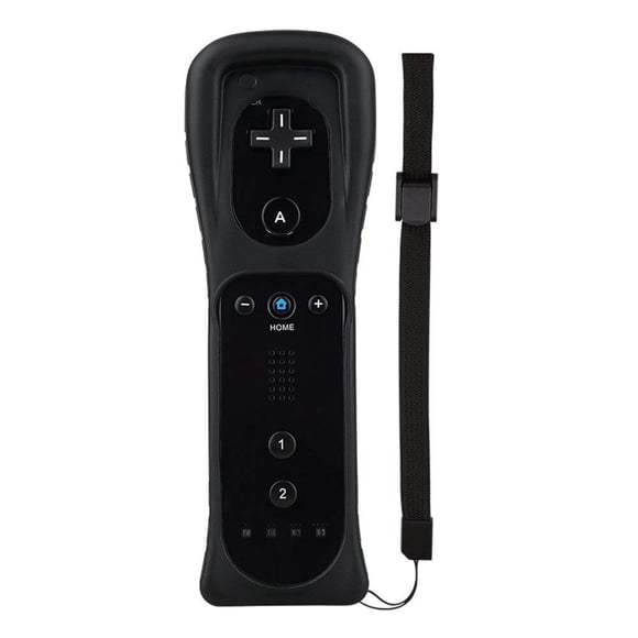 Manette Wii Nk04 Télécommande Sans Fil avec Étui en Silicone Gratuit et Dragonne pour Nintendo Wii / Wii U, Sans Mouvement Plus (Produit de Tiers) -Noir