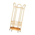thumbnail image 1 of Round Iron Umbrella Stand Organizer 9.84x23.62 Inch Free Standing Umbrella Stand gold, 1 of 9