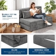 thumbnail image 3 of Bingirl 76-Inch 4-In-1 Convertible Loveseat Sofa Bed with Pillows in Dark Gray, 3 of 7
