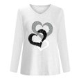 thumbnail image 4 of CEHVOM T-Shirt à Manches Longues à Col en V Imprimé Décontracté pour Femmes, Chandail, Hauts, Liquidation, 4 of 4