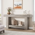 thumbnail image 1 of Longue Table Console, Table de Canapé Style Ferme à 2 Niveaux derrière le Sofa, Console d'Appoint Rectangulaire avec Rangement pour Couloir, Vestibule, Entrée, 1 of 6