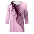 thumbnail image 4 of Besolor Hauts d'Été pour Femmes 2024 Mode Imprimé Col Rond T-Shirts Habillés Décontractés Blouse Manches 3/4 et Hauts, 4 of 5