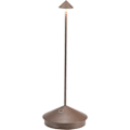 Zafferano Pina Pro - Aluminium - Lampe de table DEL à Intensité Réglable, protection IP54, Usage Intérieur/extérieur, base à Brancher, H29 cm, Prise US - Corten-Wellngs