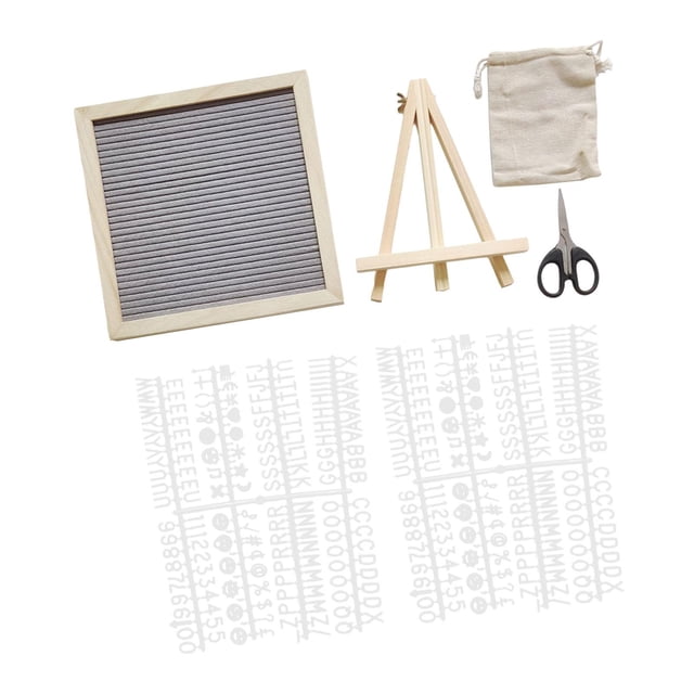 Tnarru Letter Board Desk Ornament, Changeable Message Board with Letters Numbers & Symbols for Restaurant Hotel Farmhouse Decor Gray