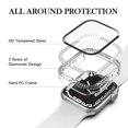 thumbnail image 3 of For Apple Watch Case 44mm Series 6/5/4/SE with Tempered Glass Screen Protector, Double Bling Case Crystal Diamonds Rhinestone Bumper Overall Hard PC Slim Protective Cover For iWatch 44mm, 3 of 6