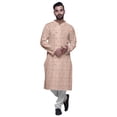 thumbnail image 4 of Atasi Designer Kurta Pajama For Men Printed Angrakha Style Casual Summer Clothing, 4 of 5