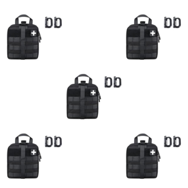maskred Cloth Durable Construction First Aid Kits Bag Foldable First Aid Bag black 5Set