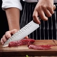thumbnail image 4 of Kitchen Knife Set Chef Santoku Knives Stainless Steel Japanese Knives Ultra Sharp Forged Hammered Blade Utility Knives for Chopping, Slicing, Cutting, 4 of 7