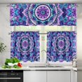 thumbnail image 4 of Mandala Kitchen Curtain and Valances Set for Windows Valance Curtain Panel Drape Treatment Short Valances Bathroom Decor Curtains 3 Piece Set, 4 of 5