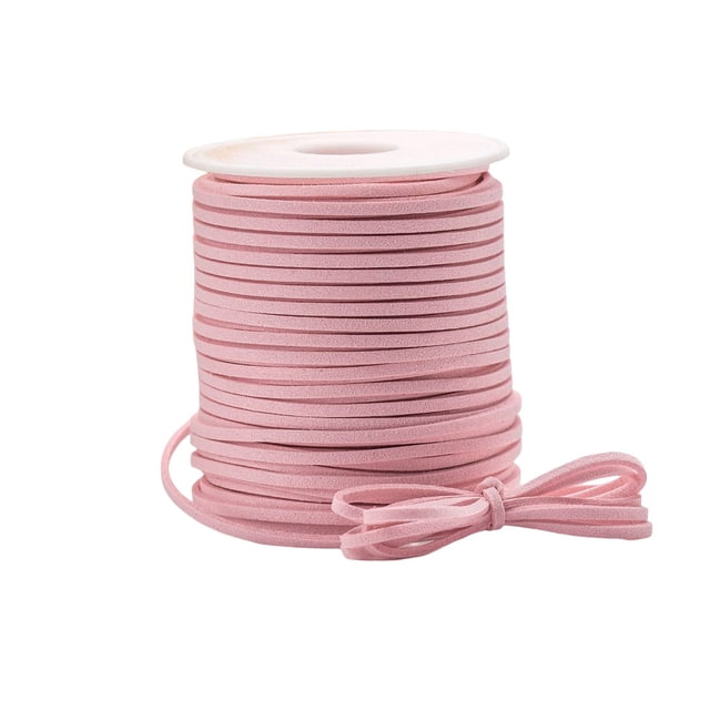 ziyahi 1 Rouleau en Cuir Bijoux Faisant Cordon Portable Remplacement DIY Réglable Solide Couleur Résistant à la Déchirure Collier Cheville Fil Tuyau Rose Rose