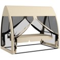 thumbnail image 1 of Outsunny 3 Places Chaise Balançoire Extérieure, Chaise Longue Lit W / Canopée et Filet, 1 of 10