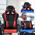 thumbnail image 3 of BestOffice Computer Executive Desk Office Chair, Lumbar Support Headrest, Red, 3 of 7