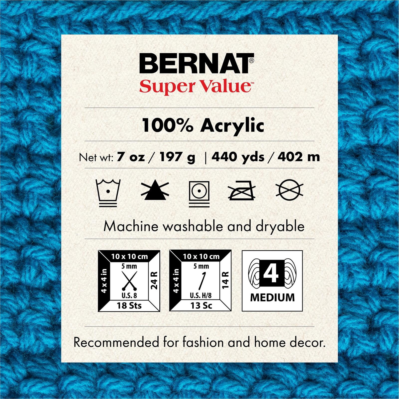 Bernat® Fil Super Value™, Acrylique #4 Moyen, 7oz/197g, 426 Yards